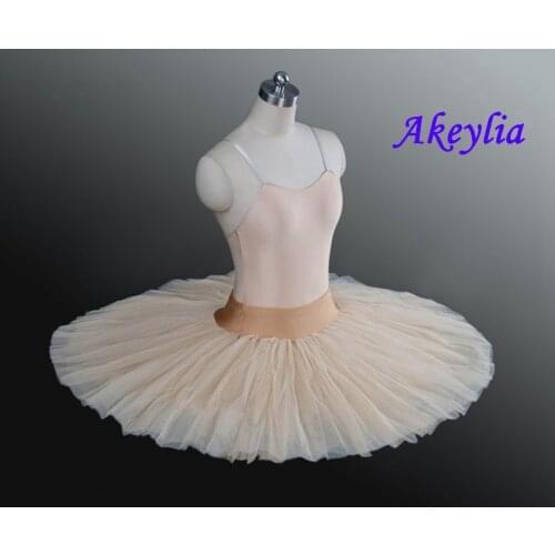 Beige Professional basic ballet rehearsal tutu skirt for dance White half Tutu Skirt Dress swan dance ballerina practice tutu