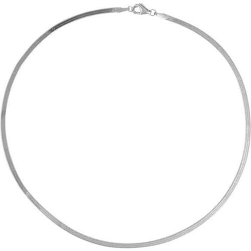 New Width 1.6mm/2.2mm Silver Color Stainless Steel Flat Snake Chain Necklace For Men Women Various Length Fashion Jewelry Gifts