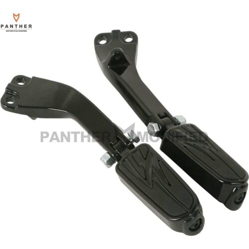 Balck Motorcycle Passenger Footrest W/ Support Mount Case for Harley Dyna Low Rider Wide Super Glide FXDL FXDC FXDWG Fat Bob