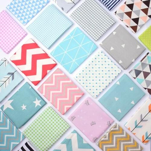 Printed Geometric Pattern Kids 100% cotton Twill Fabric,Patchwork Cloth,DIY Sewing Quilting Fat Quarters Material For Baby&Child