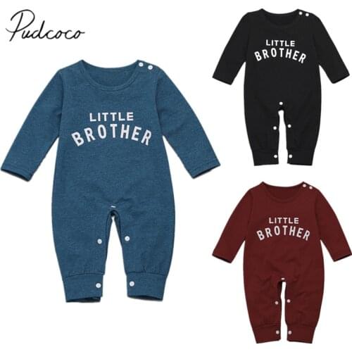 2019 Baby Spring Autumn Clothing Newborn Infant Baby Boy Knitted Letter Printed Long Sleeve Romper Tops Winter Outfits Clothes