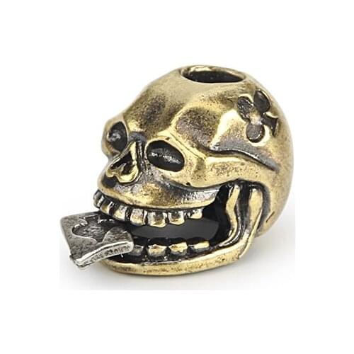 DIY Brass Knife Beads Cord Paracord Bead Keyring Accessories Punk Skull Pendant