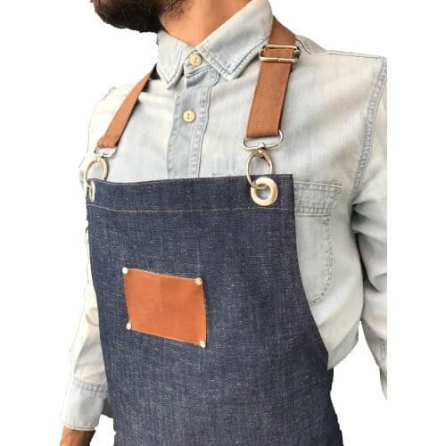 Denim Apron and Jeans Apron , Barista Apron Hairdresser Apron Barber Apron Kitchen Glove Gifts for Him Chef Apron
