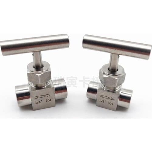 1/8" 1/4" 3/8" 1/2" BSP Female Needle Valve Crane 915 PSI 304 Stainless Flow Control With One-Shape Handle