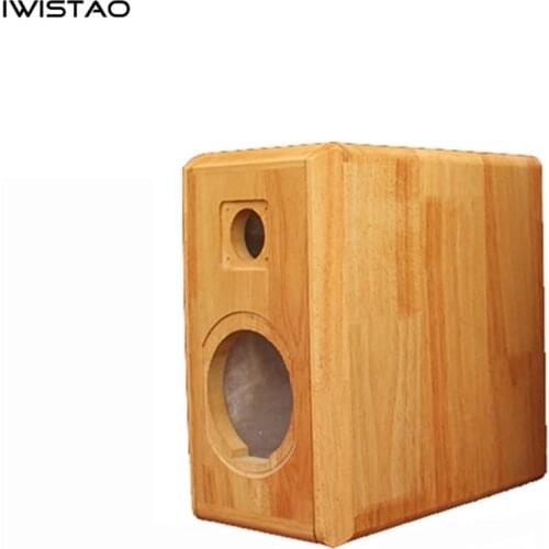 IWISTAO HIFI 2 Way 4 Inch Bookshelf Solid Wood Empty Speaker Cabinet 1 Pair 6.9L Inverted Italy Style for Tube Amplifier
