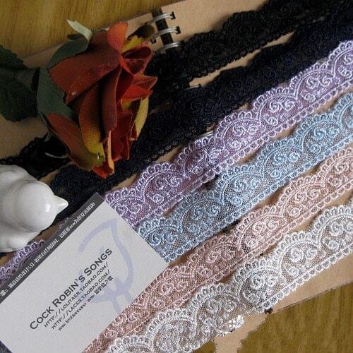 5 Yard/Lot DIY handmade bilateral rose silk flowers gauze embroidery lace trim lace fabric 2.5cm clothes accessories