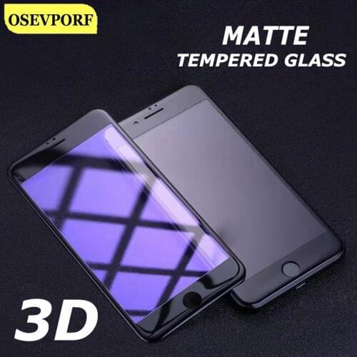Matte Tempered Glass Anti Blue Light Film for iPhone 8Plus 7Plus 6S Plus Soft Edge Frosted Glass for iPhone X Cover HD Film Glas