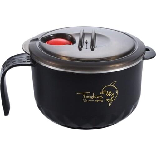 304 stainless steel instant noodle bowl student lunch box 1200ml large capacity fresh-keeping bowl refrigerator storage box