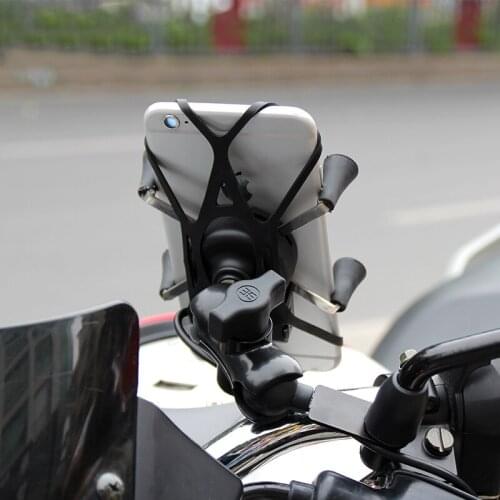 MOTOWOLF Motorcycle Phone Holder Mobile Phone USB Charging Support Stand Carrier Frame Steady