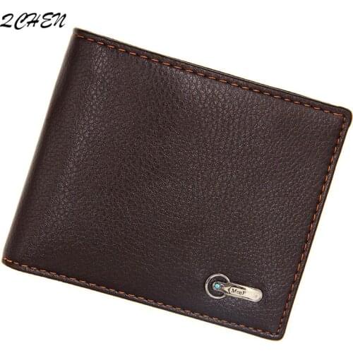 Mens wallet Fashion Mens Cool Wallet pu with Coin Bag no Zipper Small New Design Dollar Slim Purse Money Clip Wallet 555
