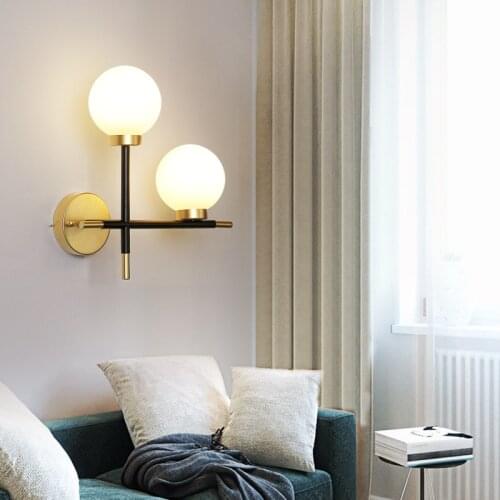 Nordic Wall Lamp Modern Molecular Magic Bean Hallway Lamp E27 Glass Lampshade Hallway led Wall lights