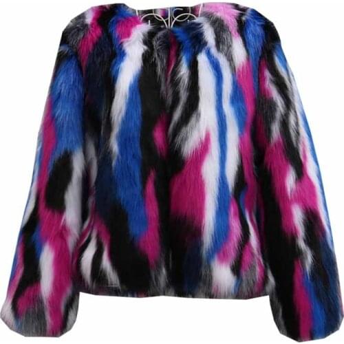 New Female Winter Thicken Warm Fox Fur Imitation Fur Coat Women Pop Korean Plus Size Slim ulti-color Raccoon Fur Jackets G059