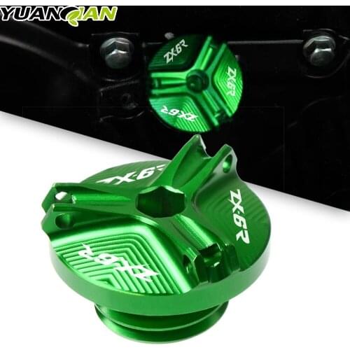 New Motorcycle M20*2.5 CNC Aluminum Engine Oil Filler Cup Plug Cover Cap Screw For Kawasaki ZX6R Z-X6R ZX 6R 2018 2019 2020 2021