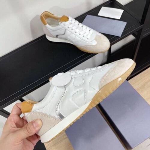 2021 summer new leather German training shoes British and Korean sports shoes running shoes womens casual board shoes