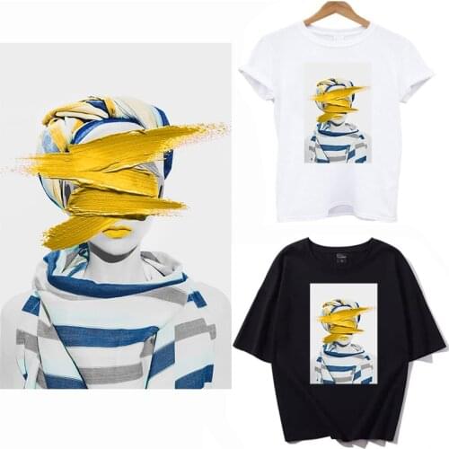 New Arriveal Fashion Girl Patches Heat Transfer Iron On Patch A-level Washable Clothes Stickers Easy Print Irons