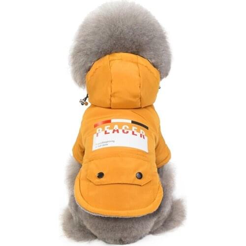 Pet Dog Clothes Keep Warm Thicker Autumn/Winter Peace Guard Cotton Clothes Soild Cotton Dog Hoodies Dog Clothing