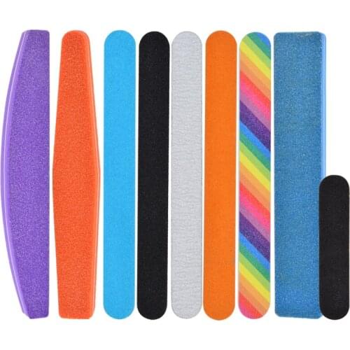 5PC Sandpaper Nail File Lime 100/180 Double Side Sanding Buffer Block Set Grey Nail Files for UV Gel Polish Manicure Tool Nail