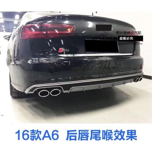 Suitable for Audi 12-18 A6l Refitted S6 Four Out Exhaust Rs6 Sport Rear Lip Tail Throat Surround