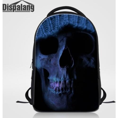 Dispalang Cool Skull Printing Laptop Backpack For Women Men Travel Daypack School Shoulder Bag College Bookbag Notebook Backpack