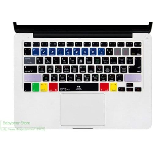 Silicone Skin Keyboard Cover Logic Pro X Functional Hotkey Shortcuts For Old Macbook Pro 13 15 Euro Eu Us For Macbook Air 13.3