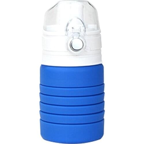 Collapsible Silicone Water Bottle 600ml Leak Proof Foldable Sports & Outdoors Water Bottle with Carabiner