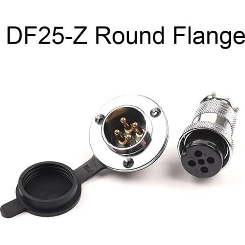 1Set DF25 GX25 Circular Flange Female Plug & Male Socket Aviation Connectors 2/3/4/5/6/7/8/10/12 Pi nWire Connector With cover