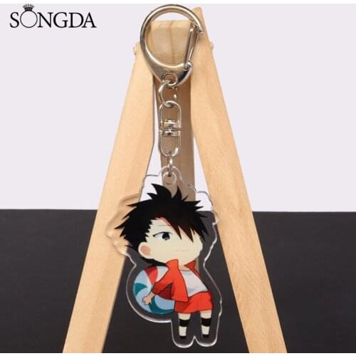 SONGDA Anime Manga Haikyuu Acrylic Keychain Cartoon Figures Two-Sided Key Chain Perfect Car Keyring Pendant Jewelry Accessories