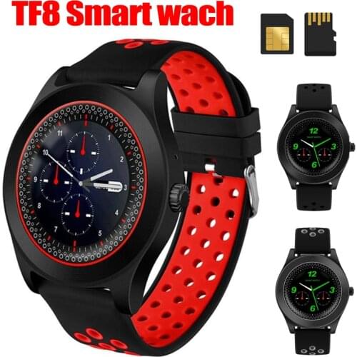 TF8 Sports Fitness Tracker Watch Round Smart Watch Phone Smartwatch Bluetooth Android Wristwatch Support Sim Memory Card