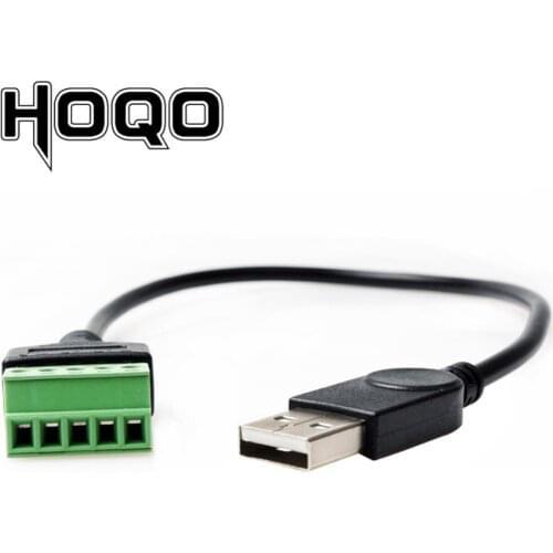 USB 2.0 A Male to 5 Pin Screw Connector USB Jack with Shield USB2.0 Type to Screw Terminal Plug