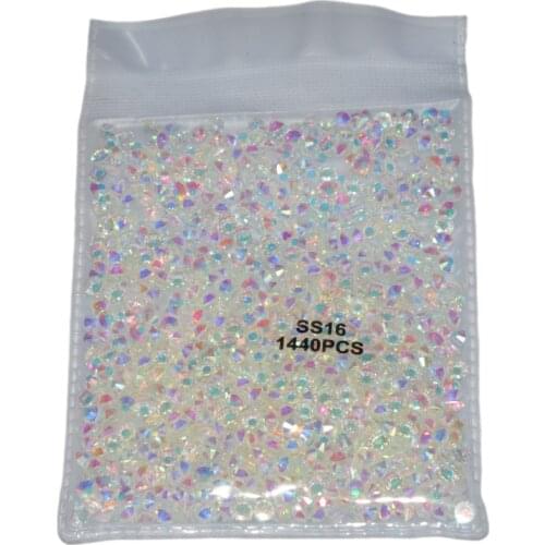 High Quality Transparent AB Stone Glass Gem Clear AB 3D Nail Rhinestones SS3-SS30 Flat Back Non Hotfix Crystal Stone