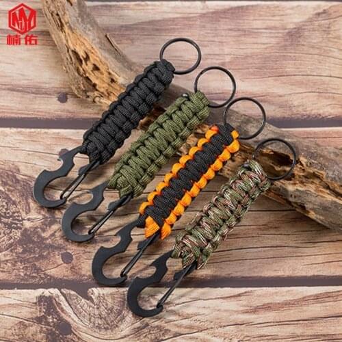High-End Car Keychain Couple Ultra-Lightweight Paracord Hand-Woven Keychain Multifunctional Bottle Opener