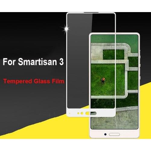 1pcs Ultra-Thin White black color full screen protector Tempered Glass film 5.99'' For Smartisan 3 Screen protective glass film