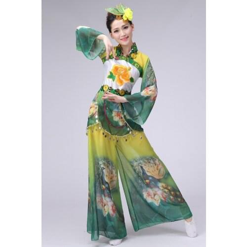 088) woman Chinese classical dance costume elegant peacock dance costumes embroidered female yangko/umbrella dance clothing