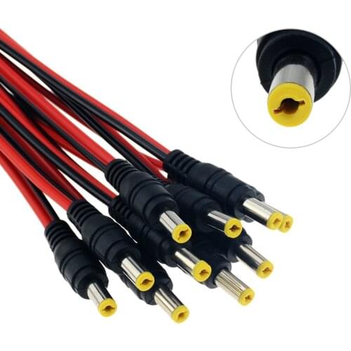 1pc DC 5.5*2.1 Male 12V 3A Power Wire Connectors Female Mount Socket Jack Plug Wire Terminals Adapter