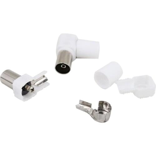 10PCS 90 Degrees Right Angle Female TV Plug Jack For Antennas RF Coaxial Male Plugs Adapter Connectors