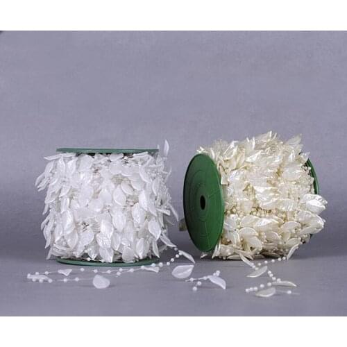5 Meter\lot Handmade Leaves Style Pearl Beads Chain Line Strings DIY Pearl Necklace For Wedding Party Hanging Decoration