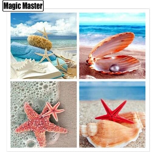 5D round Seaside Diamond Painting Landscape Diamond Picture Diamond Art Home Decoration