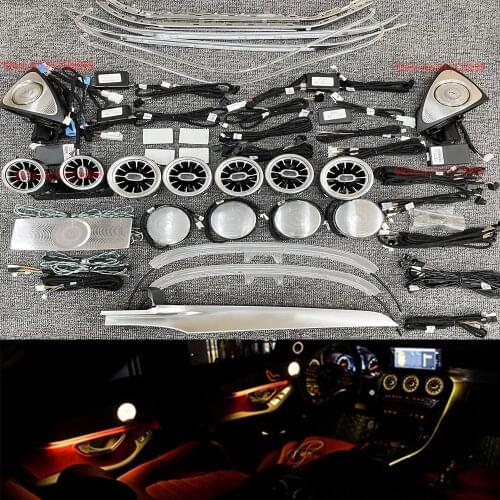 64 colors full set Car ambient light turbine air vent rotating tweeter LED light for Mercedes benz c/glc class x253 w205 2015-21