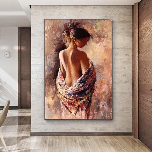 Abstract Oil Painting Semi-naked Sexy Beauty Poster Mural Family Bedroom Childrens Room Wall Decoration Canvas Art (no Frame)