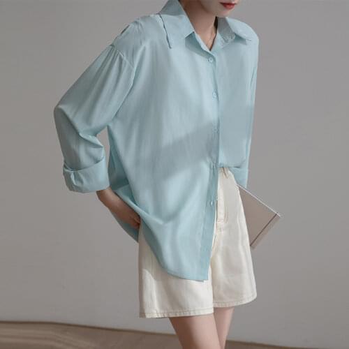 AIHUYIGUI Women's Blue Shirts
