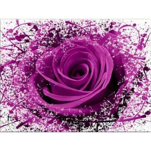 Purple rose diamond painting full round flowers mosaic art picture embroidery cross stitch rhinestone picture puzzle wall decor