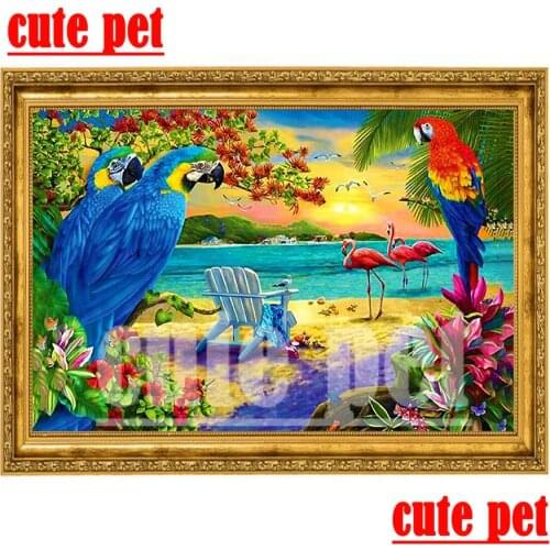 New DIY Diamond embroidered Parrot Flamingo Living Room Animal Diamond Painting 5d full Diamond diamond crystal painting