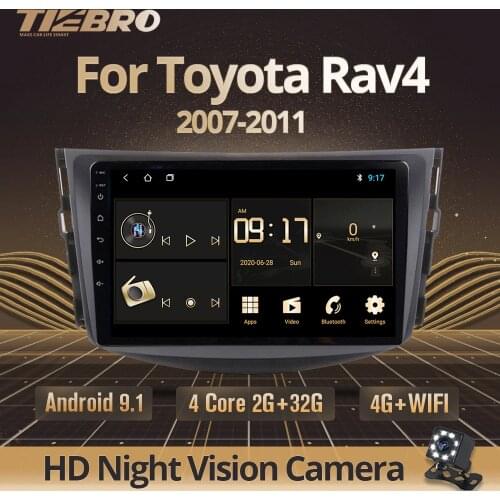TIEBRO 2G+32G DSP For Toyota RAV4 Android 9 Rav 4 2007-2011 Car Radio Multimedia Video Player Navigation GPS 2 Din Dvd Player