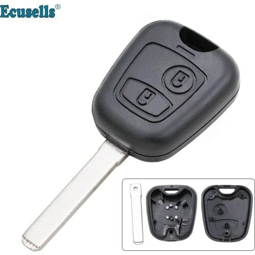 2 Buttons Remote Key Shell case fob for Citroen C1 C2 C3 with uncut VA2 blade no grooves