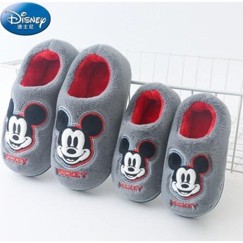 Disney childrens cotton slippers bag with cute winter home non-slip baby cotton shoes for boys and girls Mickey shoes