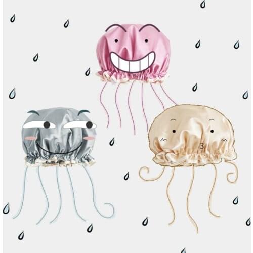 Double-layer shower cap womens waterproof headgear hair hat bathing and bathing womens shower cap kitchen hat anti-oil fume