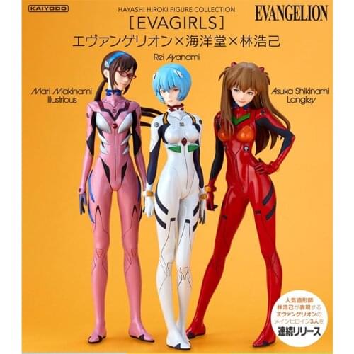 Action Anime Figure Bandai Evangelion Eva Asuka Ayanami Rei Makinami Driving Suit Yichibansho Model Kids Toys for Boys Gift