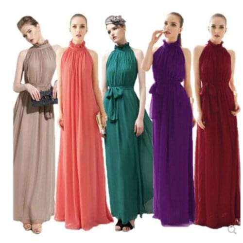 Europe Women Plus Size Chiffon Dress 2020 Spring Summer Fashion Bohemian Long Loose Dress Sexy sleeveless Beach Vestidos