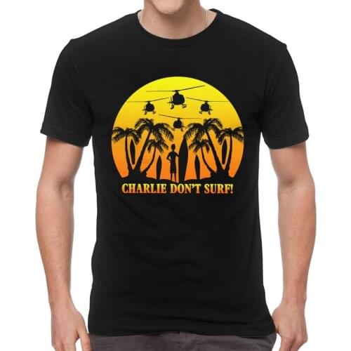 Apocalypse Now T-shirt Mens T Shirt Short Sleeve Cotton Vietnam War Charlie Don't Surf Tshirt Huey Helicopter Tshirt Tee Top