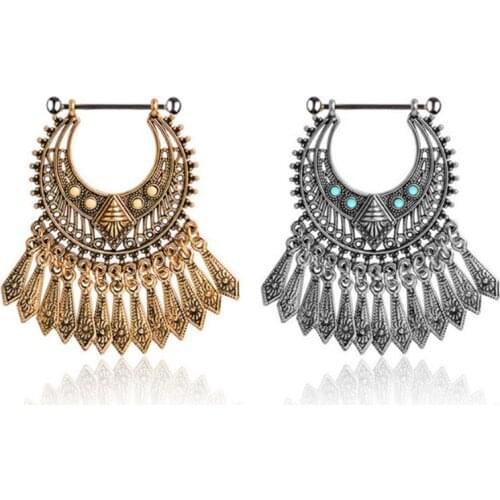 2PCS New Fashion Style Dangle Tassel Nipple Rings Stainless Steel Women Bohemia Piercing Nipple Rings Body Jewelry Free Shipping